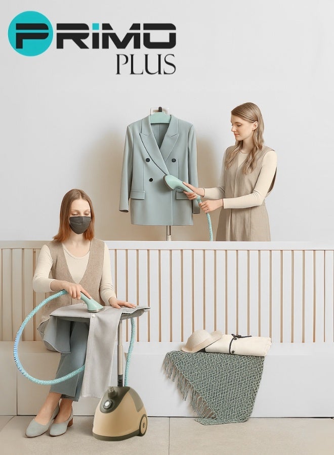 PRIMO PLUS 2-In-1 Professional Garment Steam Iron – Vertical & Flat Professional Steam Iron For Clothes, Designed For Both Vertical Steaming And Flat Ironing. Equipped With 2000W Power, A Large 1.8L Water Tank, Fast Heating System, And Continuous Strong Steam Output To Efficiently Remove Wrinkles From All Types Of Fabrics - Image 4